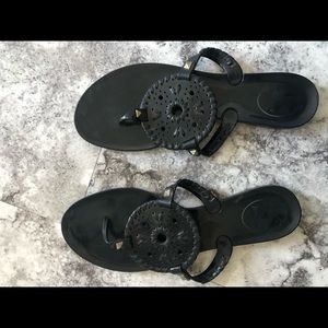 Jack Rogers Georgica Jelly Sandals, Black size 8
